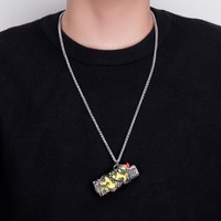 Collier pendentif homme fabriqué en usine, étui à briquet creux de nouveau design avec briquet intégré et bloc-notes