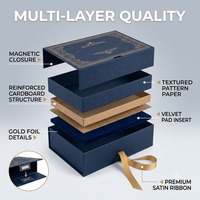 Boîte cadeau magnétique de luxe personnalisée en gros, boîte d'emballage rigide en carton pliable pour cadeaux de mariage