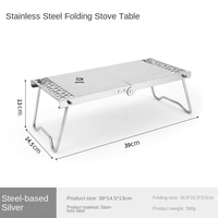Table pliante en acier inoxydable pour le camping en plein air, portable, multifonctionnelle, pour pique-nique, thé, barbecue, réchaud à gaz plat pliable