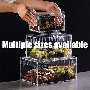 Tanque de terrario con pestillo de bloqueo, caja de alimentación acrílica para reptiles pequeños, reptiles, anfibios, arañas, Tarántula, <span class=keywords><strong>Isopod</strong></span> - Product Image 2