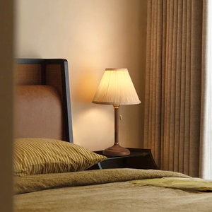 French Retro Table Lamp E27 Led <b>Push</b> <b>Button</b> <b>Switch</b> Eye Caring Bedroom Study Desk Light Decorative Atmosphere Style - Product Image 2