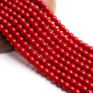 JC crystal wholesale round gemstone beads for bracelet making 8mm gemstone beads Loose coral beads