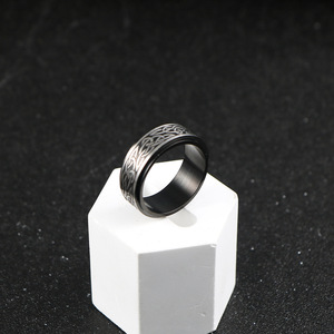 Anillo giratorio de acero inoxidable para hombre, diseño de nudo celta nórdico, color dorado, negro y plateado, joyería de regalo SA1161 - Product Image 4
