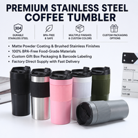 Mug Kopi French Press Stainless Steel 304 Logo Kustom, Tumbler Dinding Ganda Vakum Terisolasi, Tutup Lipat Anti Bocor, Bebas BPA, Grosir