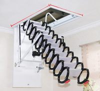 Mains courantes de loft électriques télescopiques personnalisées de 2 à 3.8m Escalier pliant de plafond télécommandé Échelle de grenier 80x100 cm