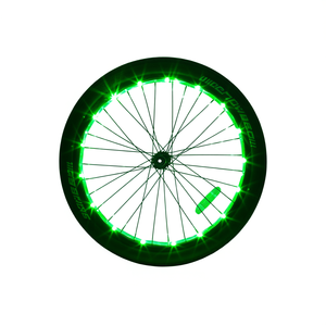 Luz LED para rueda de bicicleta Db, 20-29 pulgadas, resistente al agua, funciona con pilas, verde, para ciclismo nocturno, 1 paquete - Product Image 1