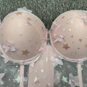 חזייה צרפתית נושמת עם תמיכה, סקסית, רקומה בפרחים, עם קשת, עצם דג, רצועות דקות מתכווננות, לחזה גדול וקטן - Product Image 4