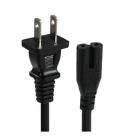 Câble de prise de cordon d'alimentation Japan1.2M 2 broches avec fil de terre cordon d'alimentation ca pour TV/fer électrique/électronique grand public
