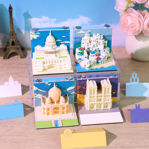 Sáng tạo 3D Memo Pad mốc kiến trúc lấy cảm hứng xé notepad giấy điêu khắc bàn trang trí quà tặng - Product Image 6