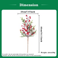 Dekorasi Rumah Ranting Pinus Buatan dengan Buah Holly dan Bunga Simulasi, Dibuat Manual dari PE untuk Suasana Natal