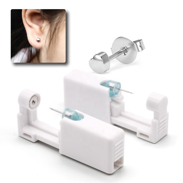 Self Ear Piercing Gun with Heart Love Studs Personal Ear Piercing Tool Kit Painless Ear Piercer Disposable