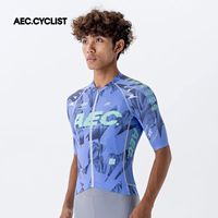 AEC.CYSLIST Maillot de cyclisme imprimé pour femme, manches courtes, fermeture éclair, respirant, découpé au laser, réversible, maillot de vélo de route pour équipe professionnelle
