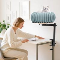 Lit pour chat avec cadre en métal de 50lb rotatif à 360 ° pour bureau à domicile, hamac pour table