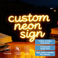Lampu Neon Led, tanda akrilik bersinar Logo bisnis toko tanda Neon luar ruangan kustom untuk dekorasi dinding