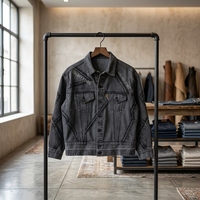 Veste en jean vintage personnalisée pour homme, en coton épais, style streetwear