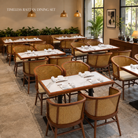 Ensemble table et chaises de salle à manger en pierre frittée, robuste, moderne, facile à nettoyer et peu encombrant, idéal pour les restaurants et les cafés
