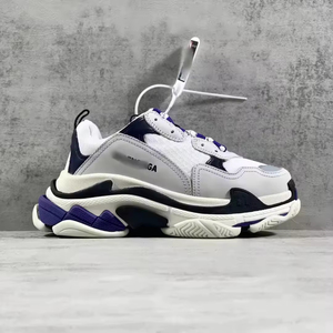 Triple S Unisex Casual Platform Sneakers Summer Spring Black <b>White</b> Beige Dark Grey Orange Green Rubber Midsole PU Outsole - Product Image 1