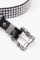 Robuster Vollbesetzter Pilzkopf-Nieten-Gürtel Streetwear Unisex Harajuku Western PU-Leder Cowboy-Kleidungsgürtel