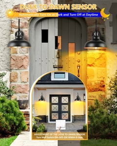Đèn tường ngoài trời cảm biến chuyển động PIR, chống bụi, sáng từ bình minh đến tối, IP44, dùng cho sân vườn, không bao gồm bóng đèn E26 - Product Image 2