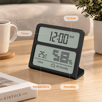 Thermomètre hygromètre numérique électronique avec grand écran LCD pour la maison, avec support