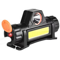 Mini faro batería incorporada Led Usb carga Cob cabeza lámpara antorcha luz atenuación continua faro linterna