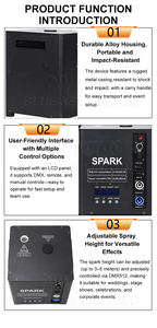 Máquina de Chispas Electrónica Sparkular de Alto Impacto Visual de 600w para Interiores, para Conciertos, Salas de Espectáculos, Salones de Bodas - Product Image 5