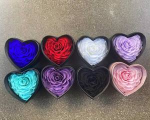 Caja de regalo de flores eternas de arcoíris de lujo, rosas preservadas en forma de corazón para graduación, Navidad, Acción de Gracias - Product Image 4