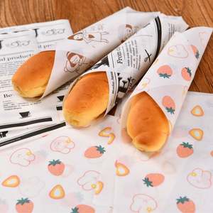 Papier d'emballage pour hamburgers et sandwichs à emporter en gros, papier d'emballage pour aliments frits, revêtement PE, imperméable, résistant à la graisse, personnalisé - Product Image 2