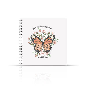 Farfalla bianca personalizzata <span class=keywords><strong>A4</strong></span> con copertina rigida quadrata a <span class=keywords><strong>spirale</strong></span> gratitudine pianificatore di cura di sé manifestazione diario di preghiera taccuino da latte - Product Image 1