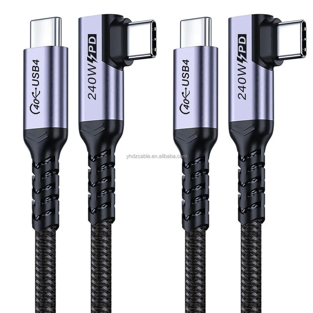 240W USB4 Cable for Thunderbolt 4 - 90 Degree USB Type C Fast Charging Cable - 40Gbps Data Transfer - 8K 60Hz Video Display
