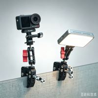 Pince à crabe multifonction robuste en aluminium pour appareil photo, réglable de 10 à 60 mm, support de bureau avec trous ARRI de 1/4 pouces