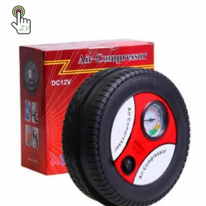 Gonfiatore per pneumatici digitale di forma rotonda per pneumatici di vendita calda/gonfiatore per pneumatici portatile per auto con compressore d'aria 12V/gonfiatore portatile