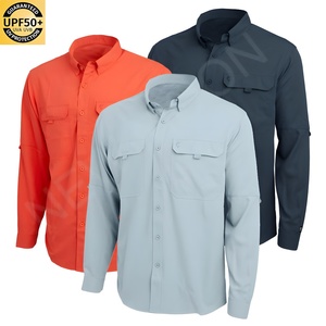 เสื้อเชิ้ตตกปลาและล่าสัตว์สำหรับผู้ชาย UPF 50+ แขนสั้น เสื้อทำงาน ป้องกันแสงแดด ระบายอากาศดี ติดกระดุม มีกระเป๋าซิป - Product Image 6