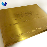 Plaque en laiton de 8 mm d'épaisseur, gravée sur mesure avec le logo de l'entreprise, finition or brossé, plaque signalétique pour entreprise, nom de la société, panneau publicitaire pour hall d'entreprise, maison