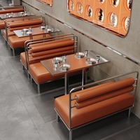 PU-Leder kabinen bestuhlung im Industries til für Restaurant-Edelstahl-Restaurant tische und-stühle Cafe Bench Furniture Sets