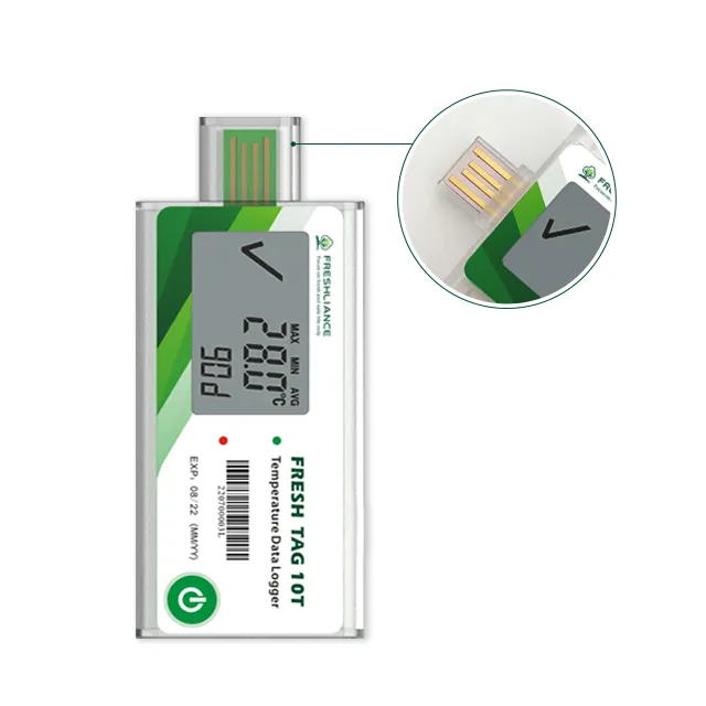 Disposable Data Logging Thermometer for Cold Supply Chain Transportation of Medicine and Food