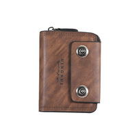 Nouveau portefeuille accordéon pour homme avec double boucle, grande capacité, multifonctionnel, pour permis de conduire et cartes décontractées