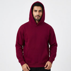 Customized Color and Logo Oversized Hoodie Mens Hooded <b>Sweatshirt</b> Solid Color Hoodie - Product Image 1