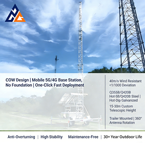 Torre <span class=keywords><strong>Mobile</strong></span> Retrattile 15m-40m Q235B con Palo in Acciaio Pesante per Servizi di Comunicazione d'Emergenza in Cantieri Edili - Product Image 6