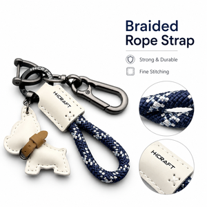 <span class=keywords><strong>Porte</strong></span>-<span class=keywords><strong>clés</strong></span> en cuir avec pendentif chien bouledogue français 9 couleurs, breloque en corde tressée et clip métallique, cadeau promotionnel personnalisé avec logo, vente en gros - Product Image 5