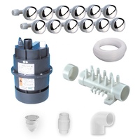 Kit de bulles d'air pour spa de jardin, piscine, jacuzzi, 6 jets, avec lumière LED, installation facile, pompe de piscine