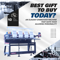 Machine à broder Holihope 4 têtes 15 aiguilles 1200 tr/min, style Tajima, pour monogrammes, fourniture d'usine