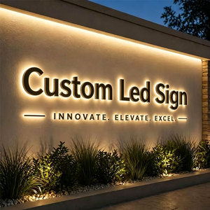 Insegna LED 3D Personalizzata con Logo Retroilluminato, Lettere Illuminate in Acciaio Inox Dorato per Branding Interno Ufficio, Insegna LC - Product Image 3