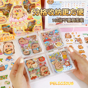 Waterdichte Schattige Kapibala Capybara Pet <span class=keywords><strong>Clear</strong></span> Girl Kids Guka <span class=keywords><strong>Sticker</strong></span> 100 Pcs <span class=keywords><strong>Set</strong></span> - Product Image 3