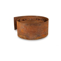 Bordure de pelouse en acier Corten, rouleau de 5 m x 15 cm, métal flexible, résistant aux intempéries, bordure naturelle moderne pour aménagement paysager, jardins, parterres de fleurs