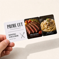 Billets coupés sur mesure pour les promotions de restaurants buffet et grillades, avec personnalisation de la taille, du logo et de la couleur