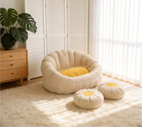 Canapé pouf minimaliste double en forme de nuage, fauteuil inclinable rembourré en mousse de polystyrène EPS pour la détente et la sieste
