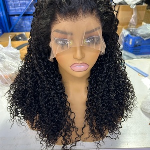 Perruque frontale Super Double Drawn Pixie Curl 13*4 en dentelle, 100% cheveux humains, couleur noir naturel, perruque Pixie sans colle, pleine densité - Product Image 3