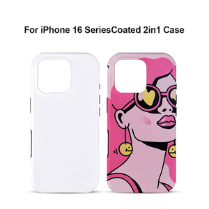 Coque de téléphone vierge anti-chute par sublimation pour iPhone 16 15 14 <span class=keywords><strong>Pro</strong></span> <span class=keywords><strong>Max</strong></span>, hybride 2-en-1 TPU PC, personnalisable, pour impression DIY - Product Image 2