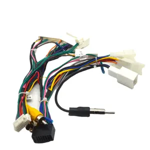 Arnés de Audio automotriz, adaptador de cable de alimentación de 16 pines con caja Canbus para x-trail, reproductor de Audio estéreo para coche